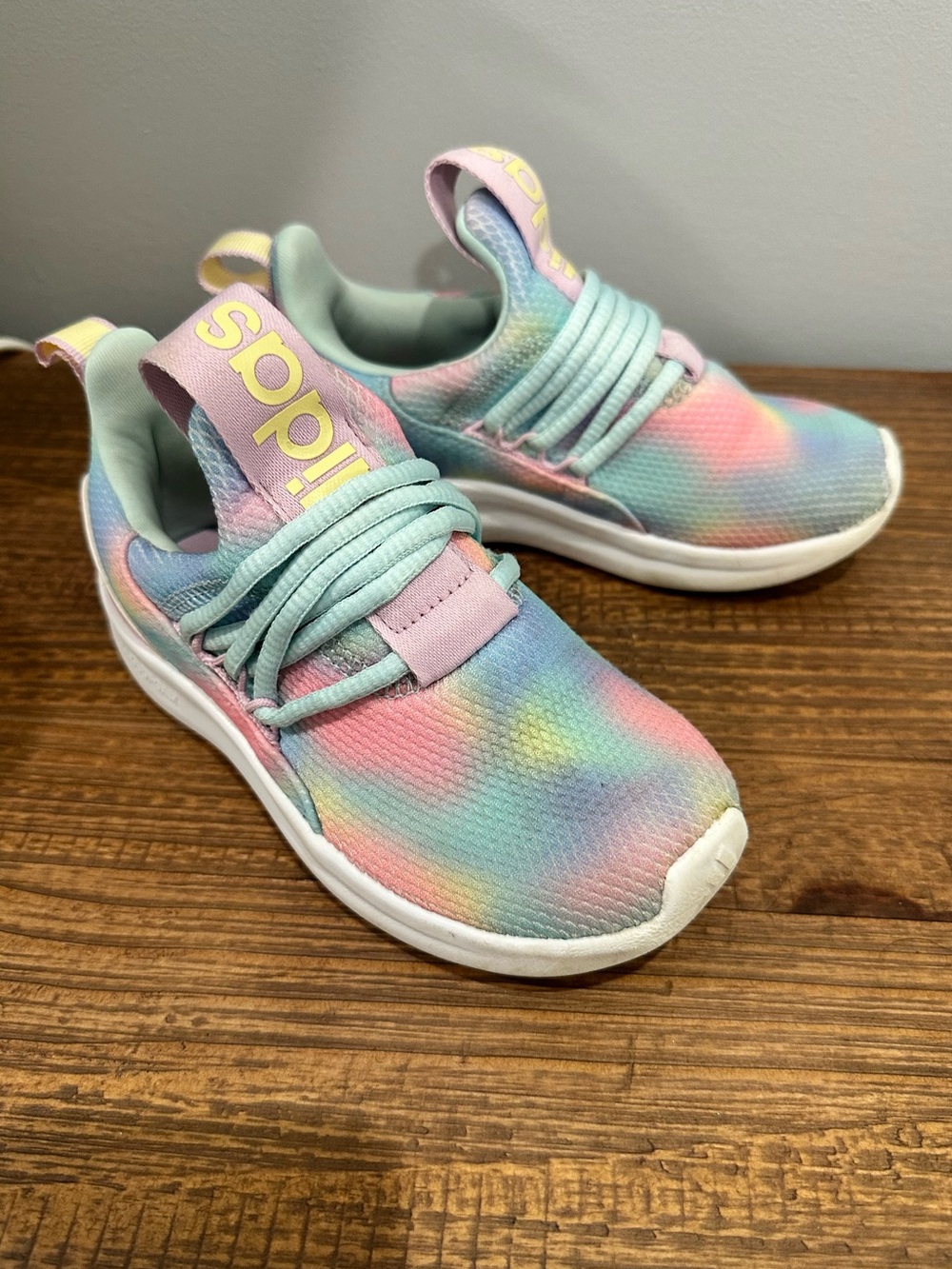 adidas Kids Pastel Tie-Dye Sneakers - Pink, Blue, Green